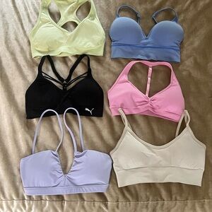 Assorted gym bras size small/medium